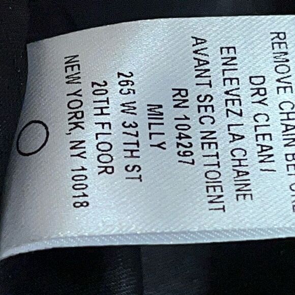 Milly of New York Navy Wool Textured Sheath Dress with Gold Chain Womens Sz 2 - Picture 6 of 6